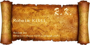 Roheim Kitti névjegykártya