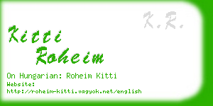 kitti roheim business card